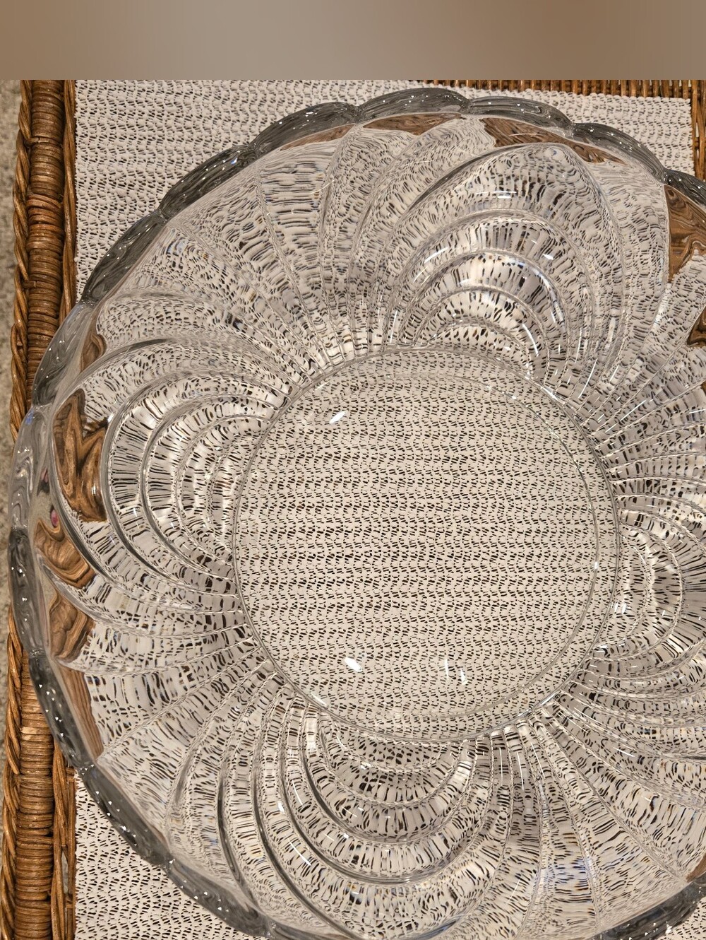 CAMBRIDGE GLASS Vintage "Caprice" Pattern Clear Glass Serving Bowl - 13"